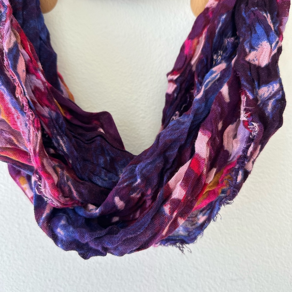 Infinity Scarf Lightweight Multi-Colored With Raw… - image 2